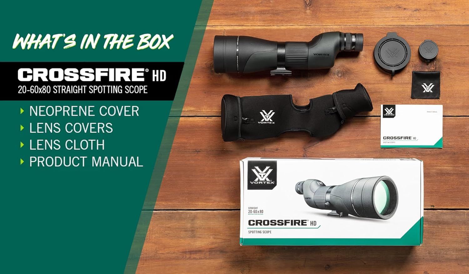 Vortex Ottica Crossfire HD Spotting Scopes 20-60x80mm Straight