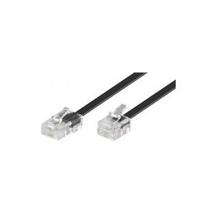 Wentronic goobay Western cable - Telefon-/Netzwerkkabel - RJ-11/RJ-14 (M) bis RJ-45 (M) - 3 m - flach - Schwarz (68530)