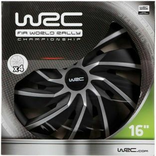 Copri Cerchioni WRC WRC 4 Turbo Grigio Argentato Nero opaco 16" 4 Pezzi