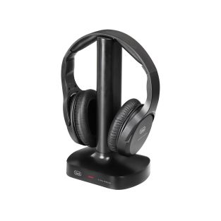 Trevi Frs 1480 R Cuffia Stereo Per Tv Ricevitore Rf Wireless Senza Fili Base Di Ricarica Digitale Ottico Jack 3.5mm Nero