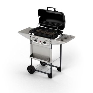 Campingaz Barbecue Expert Deluxe 110x50 H 111 2 Bruciatori Acciaio Inox Griglia Acciaio Cm 50x30 - Articolata Cm 50x18 CoperchiO-Forno Con Termometro