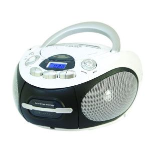 Majestic Ah 2387r Mp3 Usb Boom Box Portatile Con Lettore CD-Mp3 Ingresso Usb Registratore Cassetta Presa Cuffie Bianco