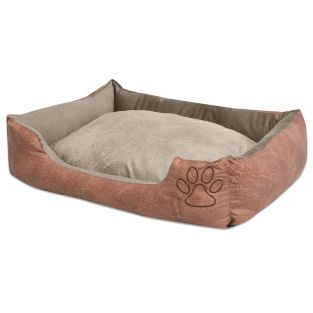 Cuccia Per Cani Con Cuscino In Pelle Sintetica Taglia L Beige