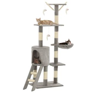 Albero Per Gatti Con Tiragraffi In Sisal 138 Cm Grigio