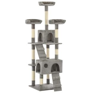 Albero Per Gatti Con Tiragraffi In Sisal 170 Cm Grigio