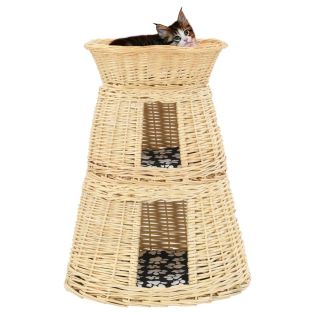 Set Ceste Per Gatti Con Cuscini 3 Pz 47x34x60 Cm Salice Naturale