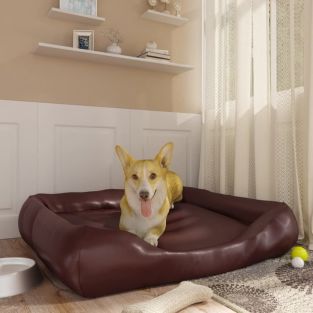 Cuccia Per Cani Marrone 105x80x25 Cm In Similpelle