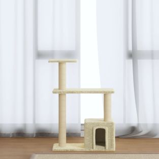 Albero Per Gatti Con Tiragraffi In Sisal Crema 70 cm