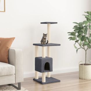 Albero Per Gatti Con Tiragraffi In Sisal Grigio Scuro 104 cm