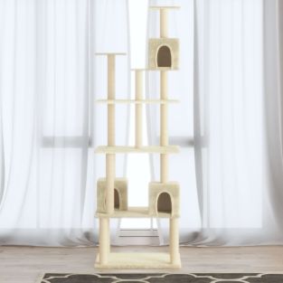 Albero Per Gatti Con Tiragraffi In Sisal Crema 188 cm