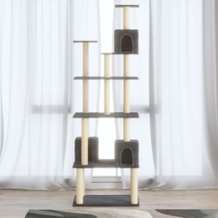 Albero Per Gatti Con Tiragraffi In Sisal Grigio Scuro 188 cm