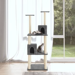 Albero Per Gatti Con Tiragraffi In Sisal Grigio Scuro 71 cm