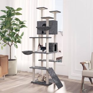 Albero Per Gatti Con Tiragraffi In Sisal Grigio Scuro 191 cm