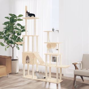 Albero Per Gatti Con Tiragraffi In Sisal Crema 279 cm