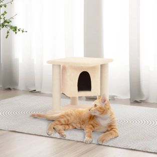 Albero Per Gatti Con Tiragraffi In Sisal Crema 37 cm