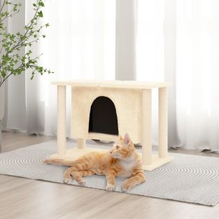 Albero Per Gatti Con Tiragraffi In Sisal Crema 50 cm