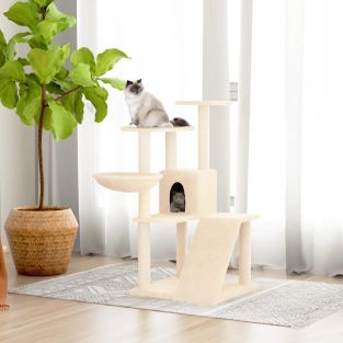 Albero Per Gatti Con Tiragraffi In Sisal Crema 94 cm