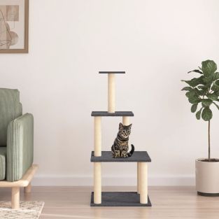 Albero Per Gatti Con Tiragraffi In Sisal Grigio Scuro 111 cm