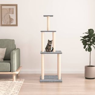 Albero Per Gatti Con Tiragraffi In Sisal Grigio Chiaro 149 cm