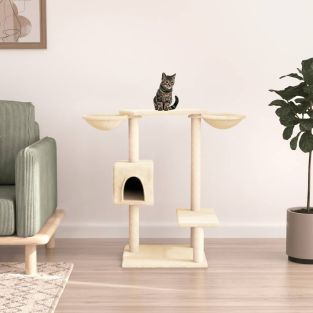 Albero Per Gatti Con Tiragraffi Crema 82 cm