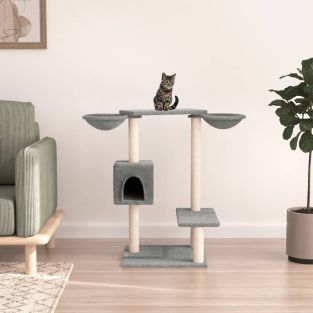 Albero Per Gatti Con Tiragraffi Grigio Chiaro 82 cm