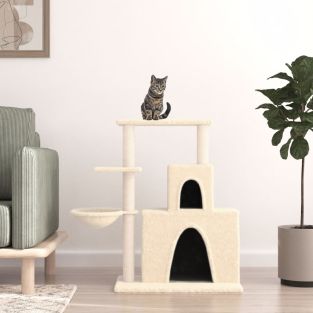 Albero Per Gatti Con Tiragraffi In Sisal Crema 83 cm