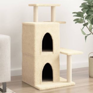 Albero Per Gatti Con Tiragraffi In Sisal Crema 97 cm