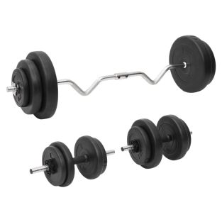 Set Bilanciere Curl E Manubri Con Dischi 60 kg