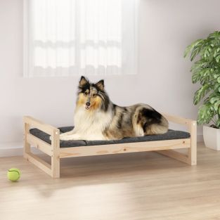 Cuccia Per Cani 95,5x65,5x28 Cm In Legno Massello Di Pino