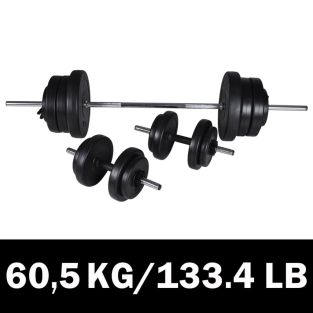 Set Bilanciere E 2 Manubri 60,5 kg