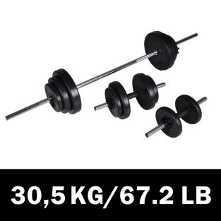 Set Bilanciere Con 2 Manubri 30,5 kg